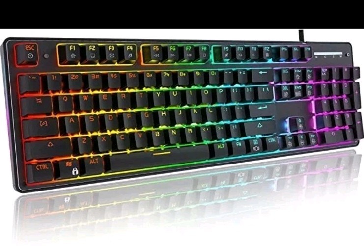 RGB Mechanical Gaming Keyboard Full Size 104 Key LED Backlit USB FAST FREE POST!