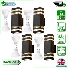 Outdoor LED Wall Light Up Down GU10 Waterproof Exterior Lamp Mains Powered Black