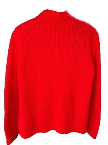 Vintage 1960's LeRoy Knitwear Women's XL Cardigan Sweater Red Ladies Soft - Picture 5 of 7