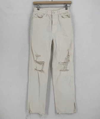 Ksubi Womens White Distressed Brooklyn Jean Blanc Sliced Jeans Sz 24