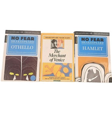 Lot 3 Shakespeare Study Guides Hamlet Othello Merchant Venice No Fear Reference