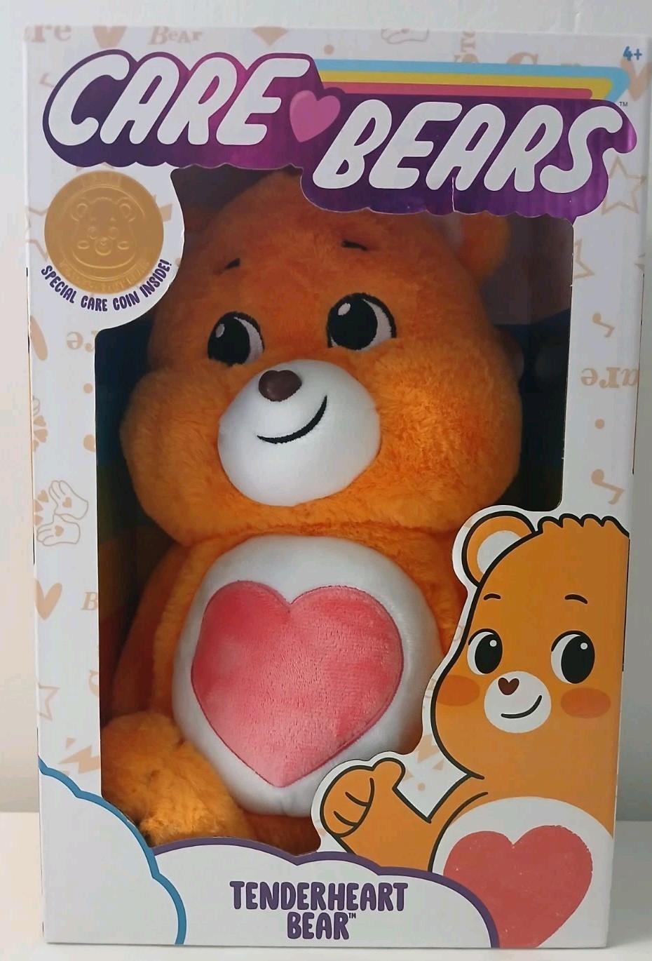 New Tenderheart Bear Care Bear Plush w/ Special Collectible Coin 14