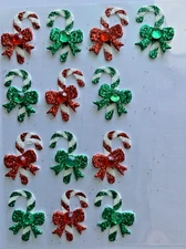 Jolees Boutique 13pc 1 in CANDY CANES Dimensional Stickers Partial Used