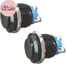 2PCS 19Mm Momentary Horn Push Button Switch- 12V SPST 1NO round Starter Power Sw