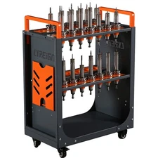 HSK63 Mobile CNC Tool Storage Cart, CNC Tool Holder Suitable for Factory Garage