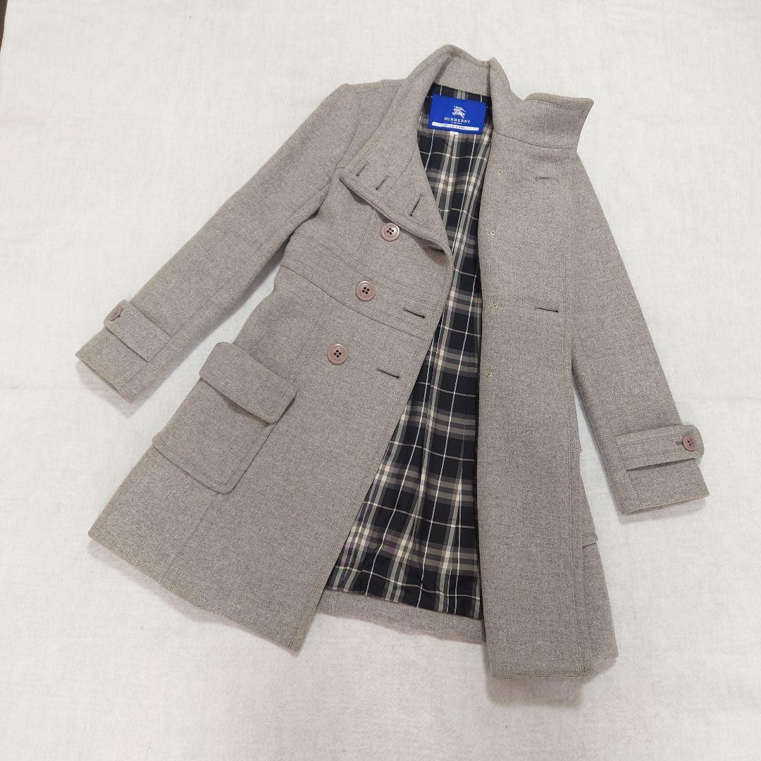 BURBERRY BLUE LABEL Nova Check Trench Coat Women Size 38 Gray From Japan thumbnail 3