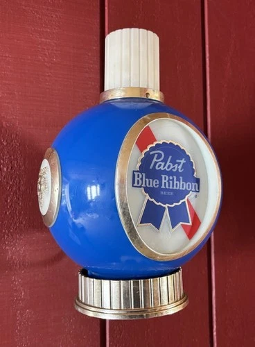 Vtg Pabst Blue Ribbon Beer Wall Mount Unlighted 12” Tall 8” Diameter Globe