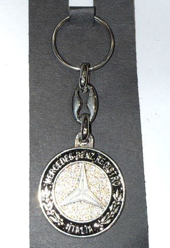 Mercedes Benz Registro Italia MBRI Italian Car Club Keychain Vintage Silver Logo