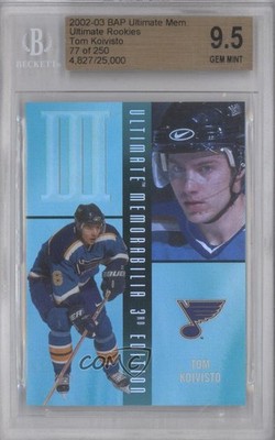 2002 ITG Be A Player Ultimate Memorabilia 3rd Edition 77/250 Tom Koivisto RC 0x5