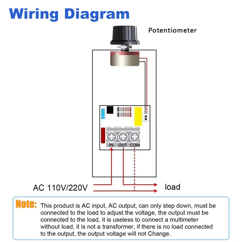 AC 0-220V 10000W SCR Motor Speed Controller Volt Regulator Thermostat Dimmer