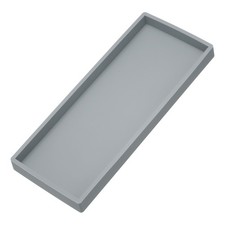 Silicone Bathroom Tray, 12" x 5" Soap Dispenser Tray, Grey