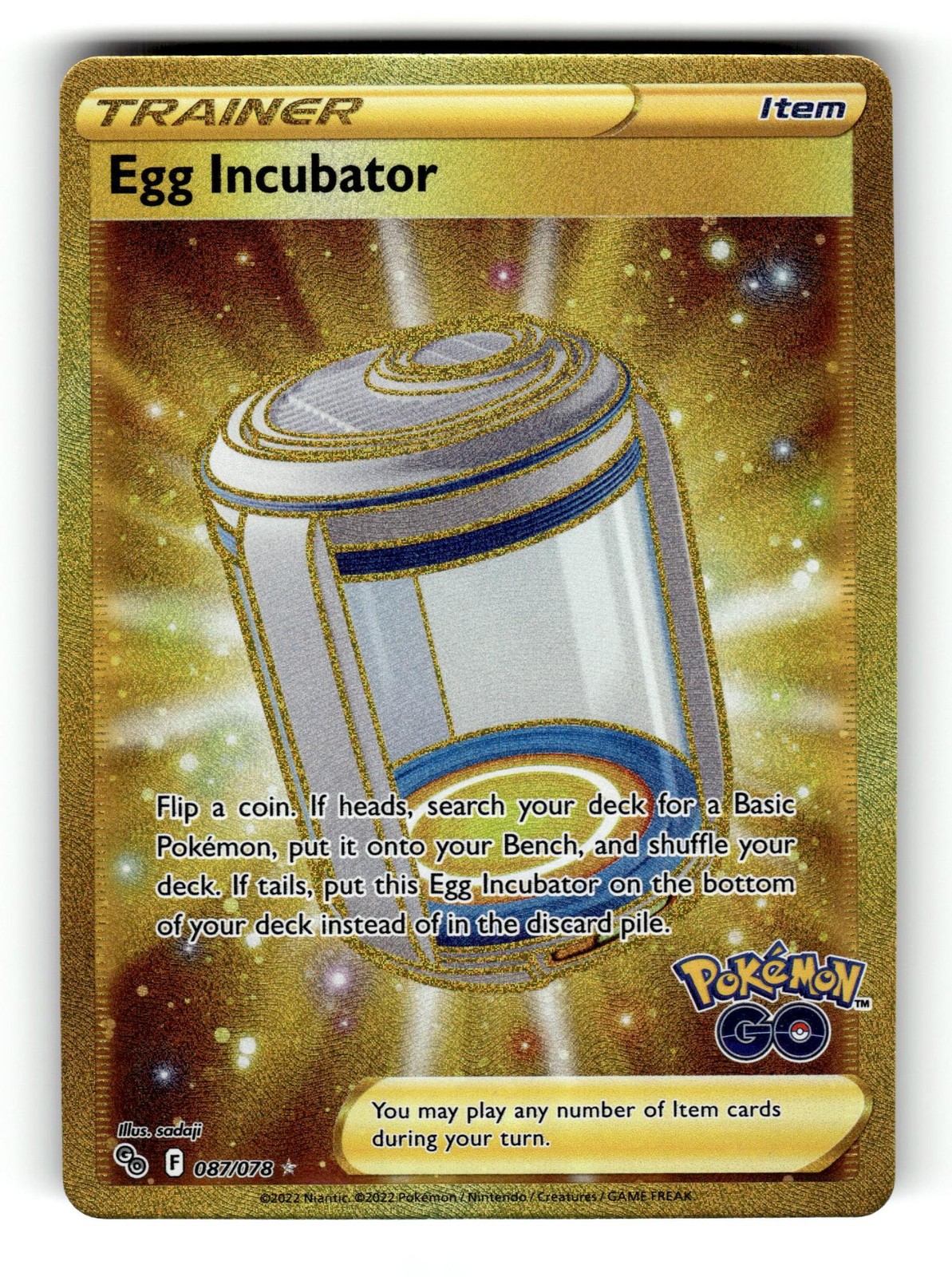 Egg Incubator 087/078 Secret Rare Pokemon GO Pokemon Near Mint