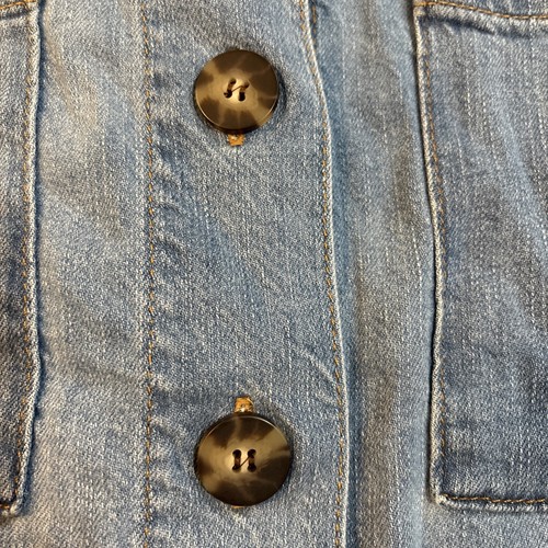J.JILL Denim Jeansjacke Damen XL hellblau Baumwolle Knopfleiste aufgesetzte Taschen - Bild 4 von 19