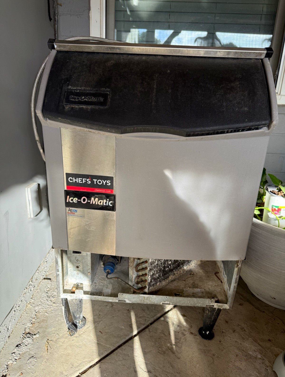 Ice-O-Matic Commercial Air-Cooled Ice Machine on Rolling Stand