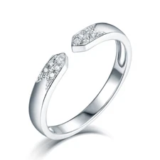 Hot! 14K White Gold Diamond Engagement Wedding Promise Band Ring Simple Jewelry