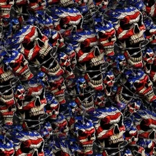 American Skulls - 18"x46" Hydrographic Film Hydro Dipping Dip Water Transfer