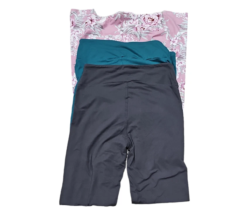 Mujer Lote De 3 Leggings Gris Verde Rosa Floral Talla S/M Cintura 24 Entrepierna 26 Foto 2 de 3