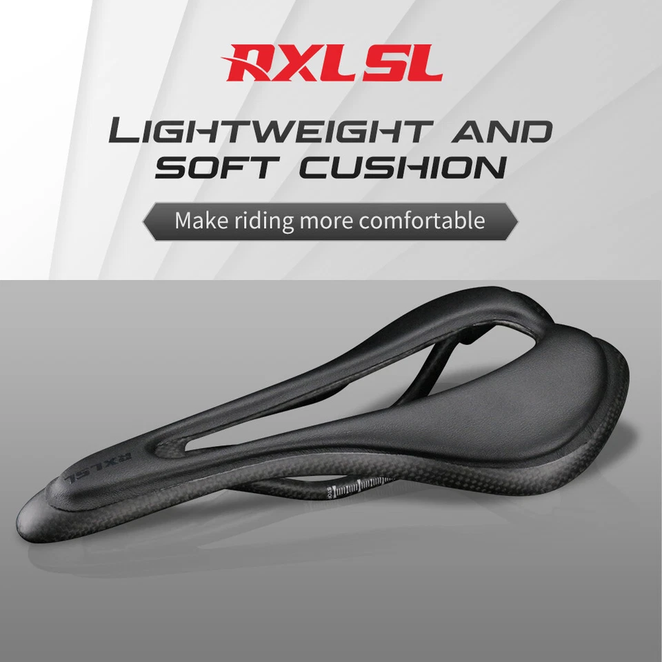 Carbon+Soft Leather Gel Racing Bike Saddle MTB Front Seat Mat 280*145mm RXL SL