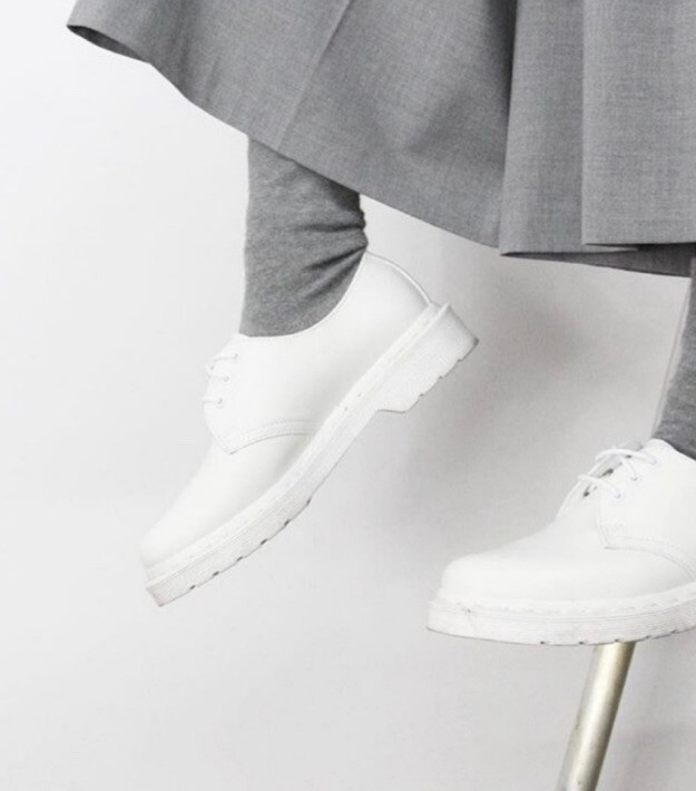 Dr Martens 1461 Mono ALL WHITE Utilitarian Oxford Shoes Mens Dr Martens 1461 Mono ALL WHITE Utilitarian Oxford Shoes Mens