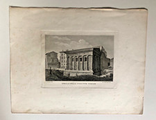 Miedzioryt Achille Parboniego około 1825 roku 'Tempio della Fortuna Virile'