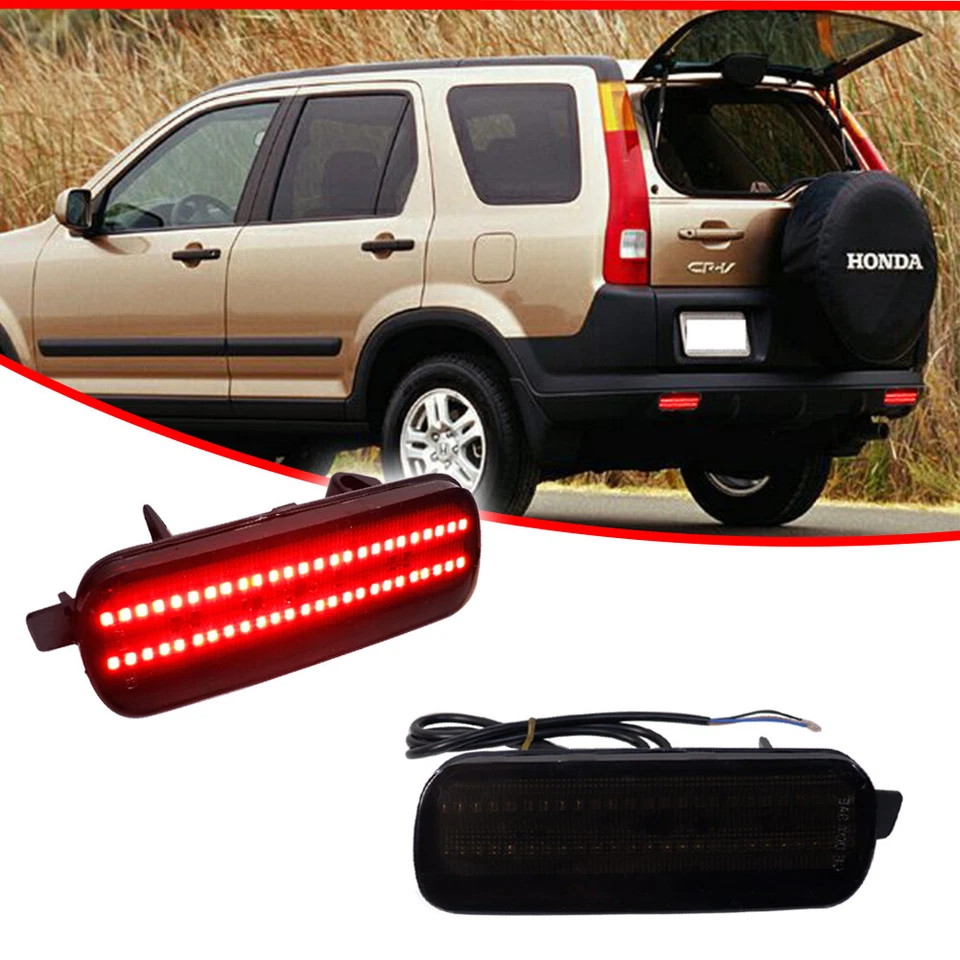 PARA HONDA CR-V 2002-2004 LENTE AHUMADA ROJO LED PARACHOQUES TRASERO REFLECTOR LUCES DE FRENO Foto 2 de 4