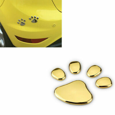 Car Decals-Animal Paw Prints X2-Cat/Dog, ETC. GOLD/Shiny Vinyl Stickers/PAIR!!