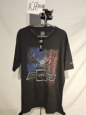 Men's GM Chevrolet Black T Shirt With Eagle Size Large