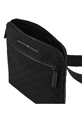 NWT EMPORIO ARMANI BLACK MESSENGER BAG WITH JACQUARD LOGO NWT EMPORIO ARMANI BLACK MESSENGER BAG WITH JACQUARD LOGO