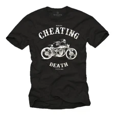 Motorcycle T-Shirt for Bikers with DEATH SINCE 1964 Motif - Cafe Racer
