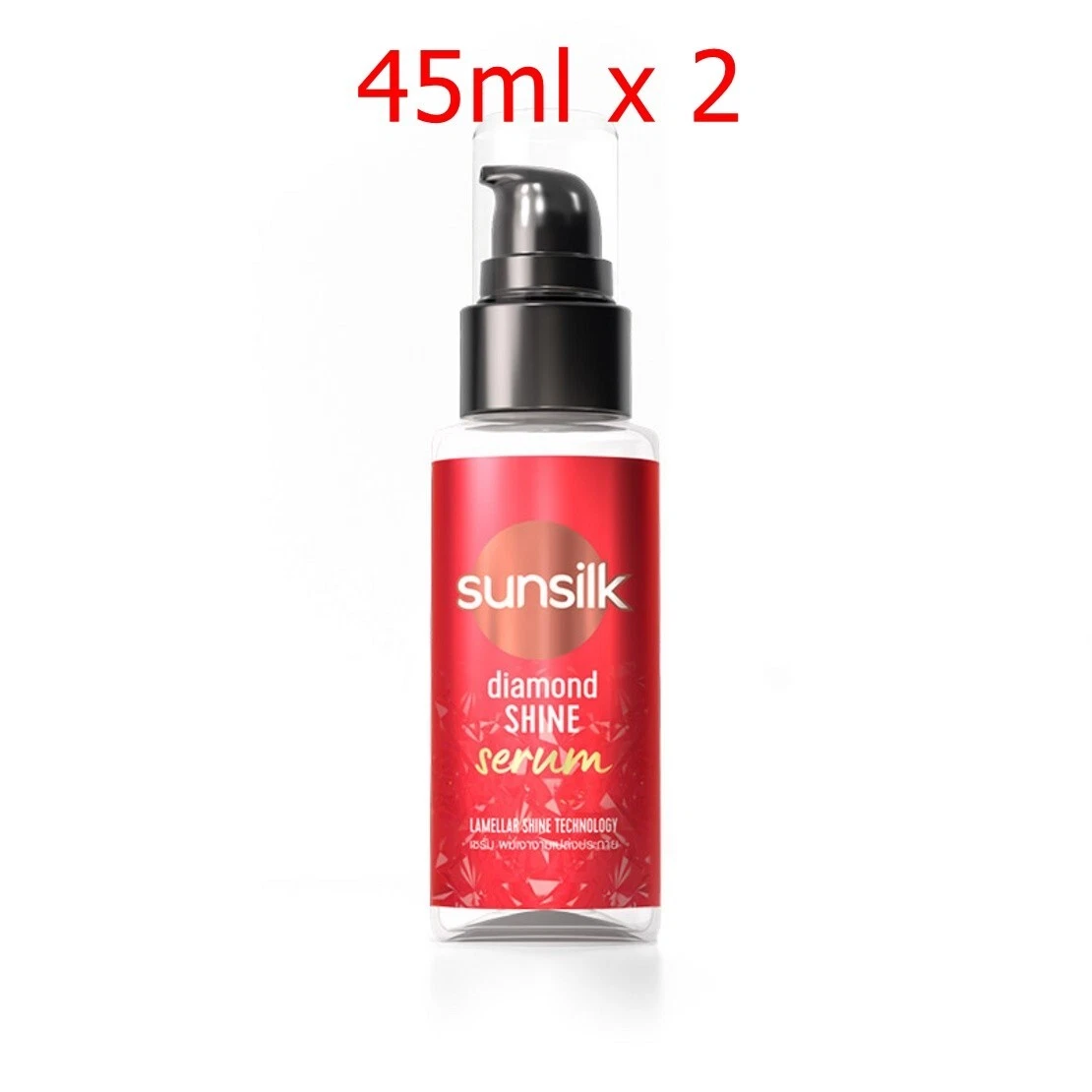 2x45 ml Sunsilk Serum Diamond Shine Nourish Dry Hair Soft Smooth Shiny & Radiant