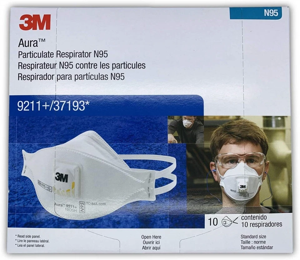 10 EA. 3M 9211+ N95 Particulate Respirator Protection Cool Flow Exhalation Valve - Image 2 of 4