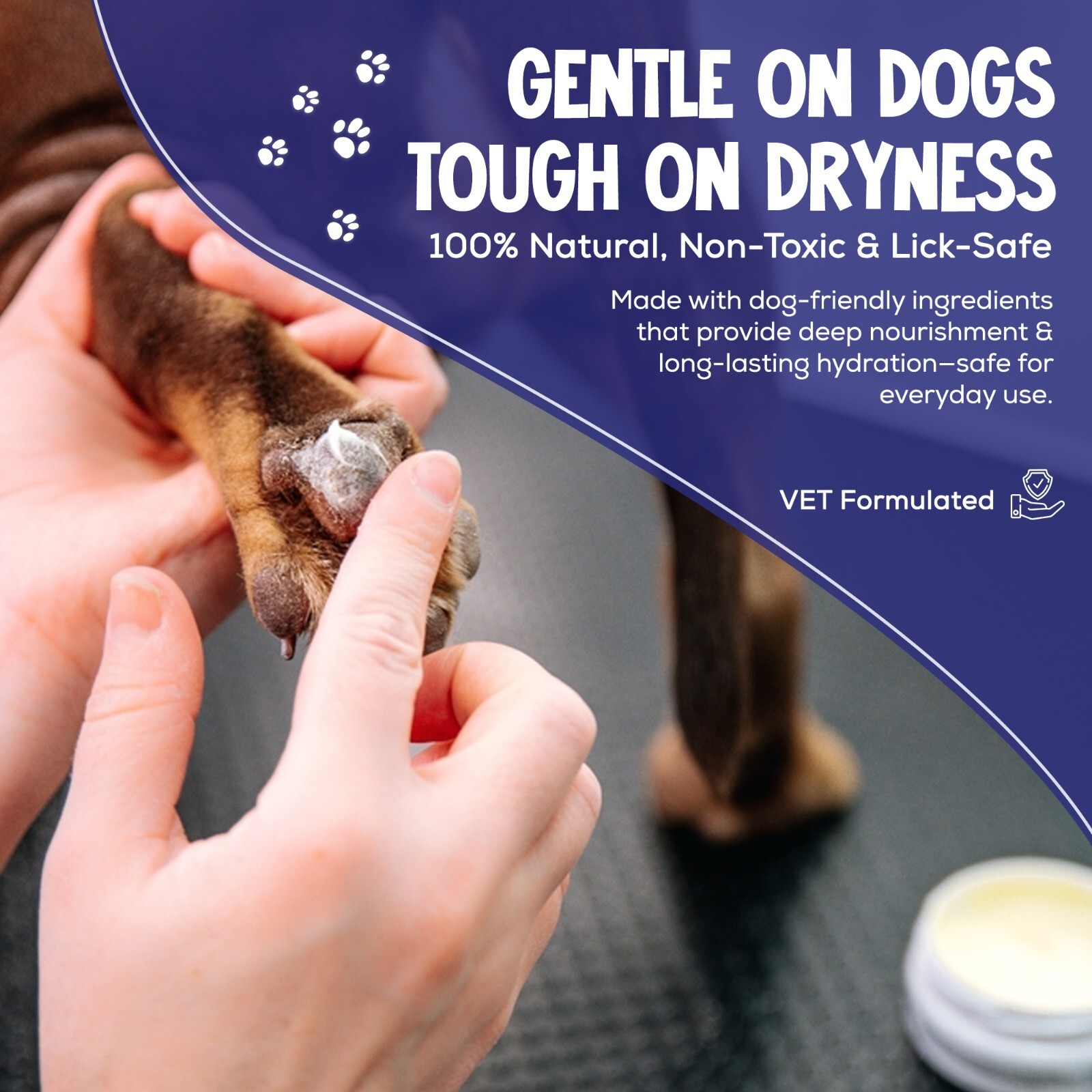 Dog Paw Balm with Shea Butter, Coconut Oil & Beeswax – 3-in-1 Natural Moisturize