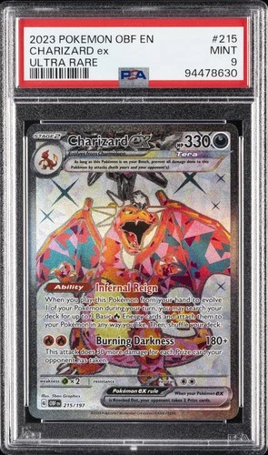 2023 POKEMON OBF EN-OBSIDIAN FLAMES ULTRA RARE #215 CHARIZARD EX PSA 9
