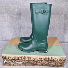 Image of Cotswold Sandringham Womens Green Rubber Classic Tall Wellington Boots UK Size 5