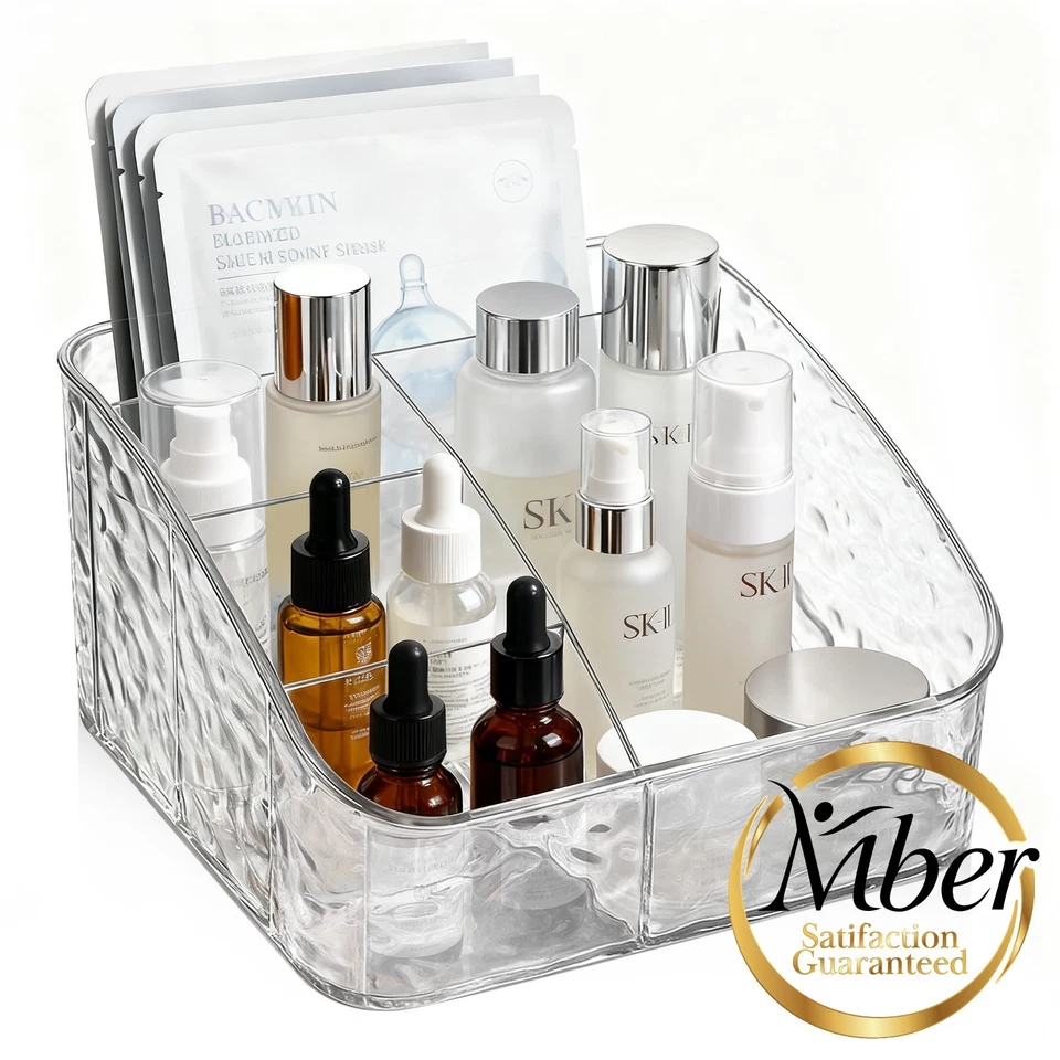Mber Organizador de Maquillaje Encimera, Cuidado Cosmético de la Piel y Bandeja Organizadora de Maquillaje