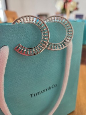Authentic Tiffany & Co Return Paloma Picasso Venezia Hoop Earrings 100% Genuine