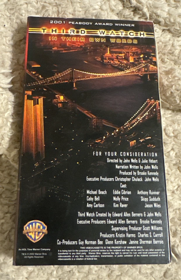 THIRD WATCH IN THEIR OWN WORDS FYC VHS SCREENER DOC SPECIAL FIRST RESPONDERS OOP - Image 2 of 4