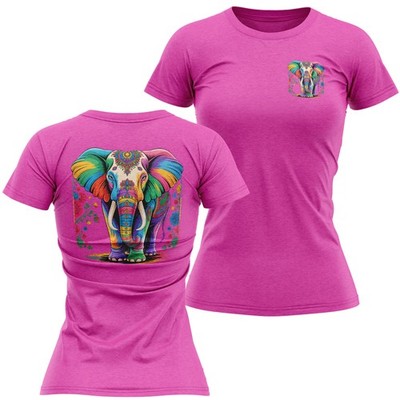 Abstraktes Ganesh T-Shirt für Frauen Hindu Gottheit vorne hinten Druck Damen Diwali Tee