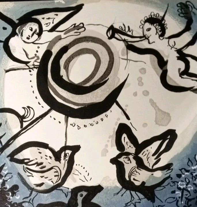 Marc Chagall 原版 1960 石版石版画创作圣经系列 Verve 带框  — 第 3/4 张图片