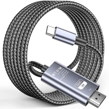 USB C to HDMI Cable 4K@60Hz 6.6FT, Braided USB Type C to HDMI Adapter for Home