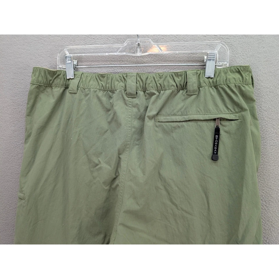 Pantalones de Senderismo LL Bean Para Hombre Convertibles Carga Talla L Verde Oliva Nylon Cremallera Foto 4 de 4
