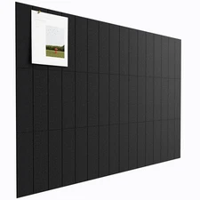 Large Cork Board for Walls, Black Felt Bulletin Board, 12 Pack 48"x36" Pin Bo...