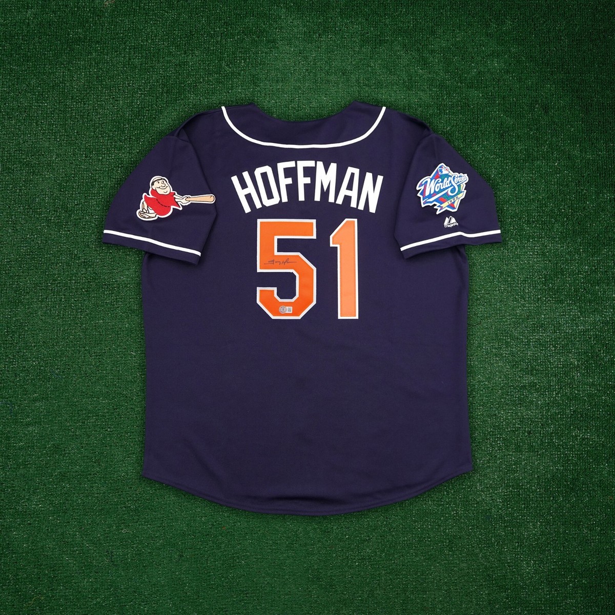 Trevor Hoffman signed 1998 San Diego Padres Alt Navy World Series