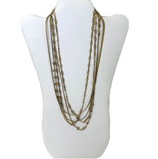 Lot of 3 Gold Tone Chain Necklaces Various Chain Types