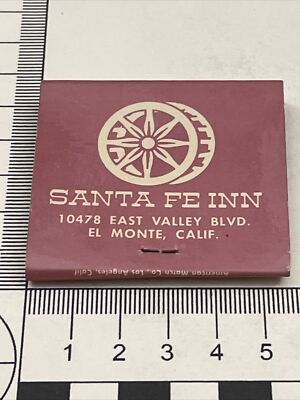 Vintage Matchbook Cover  Santa Fe Inn  El Monte, California  gmg  Unstruck