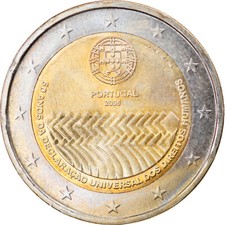 [#799877] Portugal, 2 Euro, 2008, Lisbon, UNZ, Bi-Metallic, KM:784