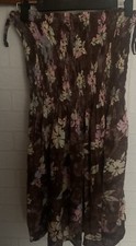 Ladies Dress Unbranded Size Small UK Brown/ Floral