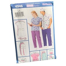Butterick 4946 Professional Uniform Sewing Pattern Unisex Scrubs L-XL uncut
