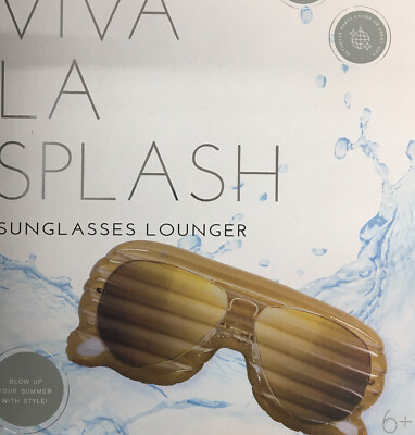 Viva La Splash Pool Float Sunglass Lounger Gold Color NEW NOS NIB Summer Aviator