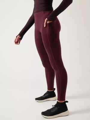 Athleta Altitude Stash Polartec Powerstretch Tight Spiced Cabernet NWT $119 3X